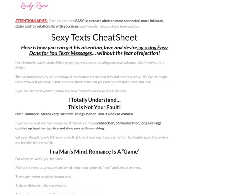 Sexy Texts Cheat Sheet