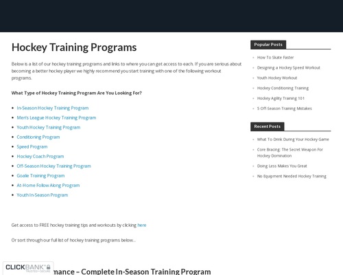 Hockey Training Program – Hockey Workout Programs