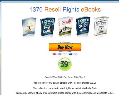 1370 eBooks with Resell Rights