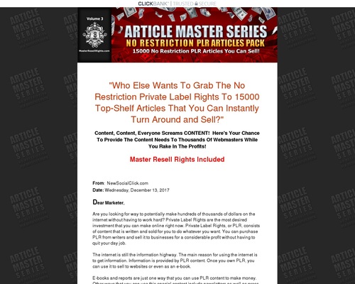 Article Master Series V3