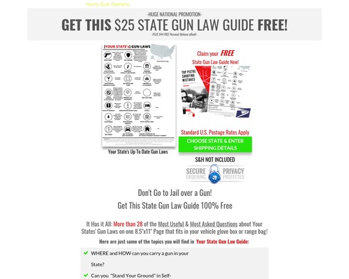 Top 28 State Gun Laws Free + Ship,  High CR, 50% or $10CPA